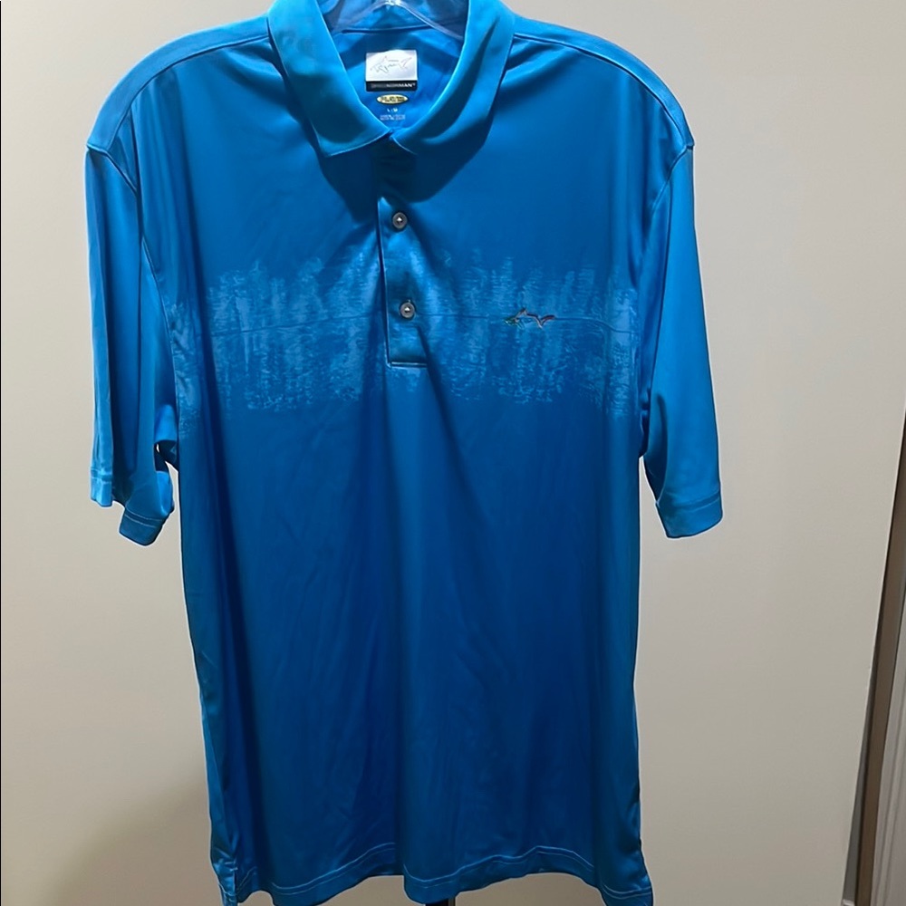 Greg Norman Collection Blue Polo Shirt Athletic Fit